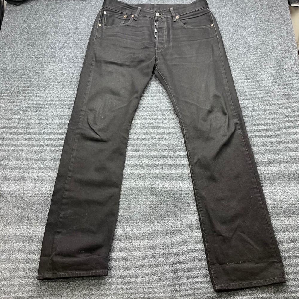 Levi's 501 Original Fit Button Fly Black Denim Straight Leg Jeans‎